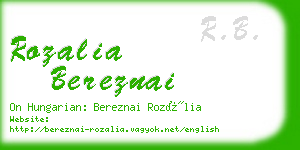 rozalia bereznai business card